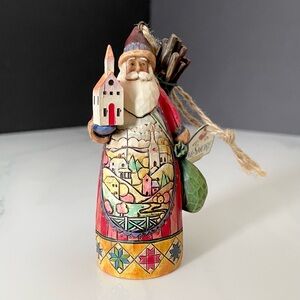 Santa Holding Church Ornament by Jim Shore
